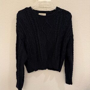 Ralph Lauren Denim Supply &Co Black Cable Knit Sweater size M